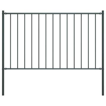 vidaXL Schuttingpaneel Woerden met stalen palen 1,7x1,25 m, Tuin en Terras, Schuttingen, Verzenden, Nieuw, IJzer, 1 tot 2 meter