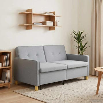 vidaXL Uittrekbare Slaapbank Lichtgrijs 154 x 94,5 x 80,5 cm, Verzenden, Nieuw, Stof, Minder dan 150 cm