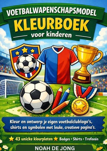 Voetbalwapenschapsmodel Kleurboek Voor Kinderen | Nieuw, Ophalen of Verzenden, Nieuw, Noah De JONG