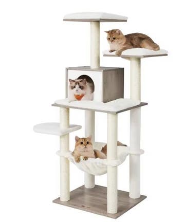 Kattenboom 138 cm – Krabpaal met Grot, Hangmat en Platforms, Verzenden, Nieuw