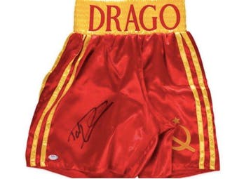 Dolph Lundgren (Ivan Drago) - Signed Boxing Trunks , with, Nieuw