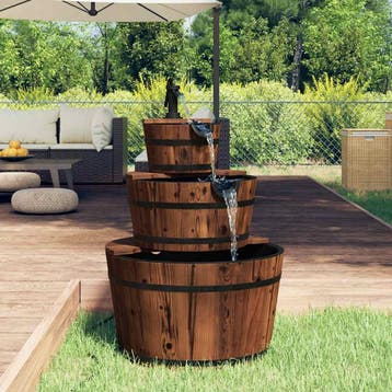 vidaXL Waterfontein met pomp 60x60x94 cm massief vurenhout, Tuin en Terras, Waterpartijen en Fonteinen, Verzenden, Nieuw