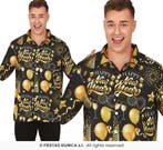 Happy New Year Blouse Heren Zwart/Goud, Kleding | Heren, Ophalen of Verzenden, Nieuw