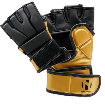 Nihon MMA-handschoen | Zwart / Goud (Maat: S), Verzenden, Nieuw, Overige, Vechtsportbescherming