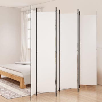 vidaXL Kamerscherm met 6 panelen 300x220 cm stof wit, Huis en Inrichting, Woonaccessoires | Kamerschermen, Verzenden, Nieuw