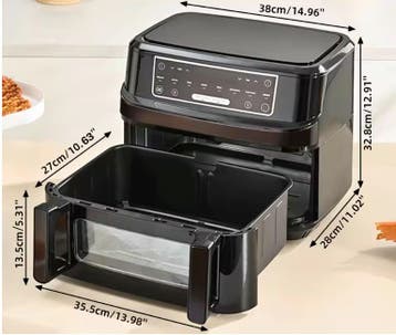 Airfryer 12L XXL Dubbele Kamer Touchscreen Kijkvenster, Witgoed en Apparatuur, Airfryers, Verzenden, Nieuw