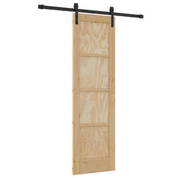 vidaXL Schuifdeur 61 x 198,5 cm Bewerkt hout Naturel, Verzenden, Nieuw