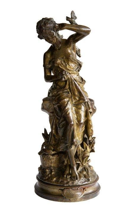 François-Hippolyte Moreau (1832-1926) - Beeld, La charmeuse, Antiek en Kunst, Curiosa en Brocante