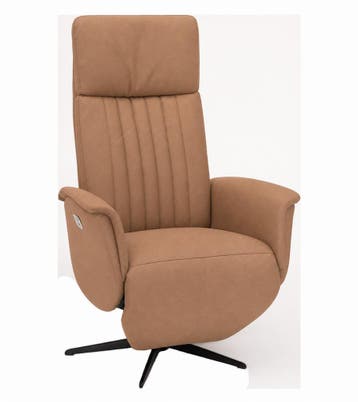 Relaxfauteuil Leerdam  - relaxfauteuils - Cognac, Nieuw, Stof