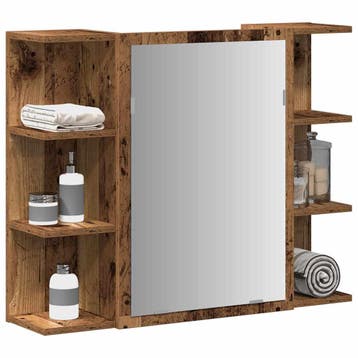 vidaXL Badkamerspiegelkast 80x20,5x64 cm bewerkt hout oud, Verzenden, Nieuw