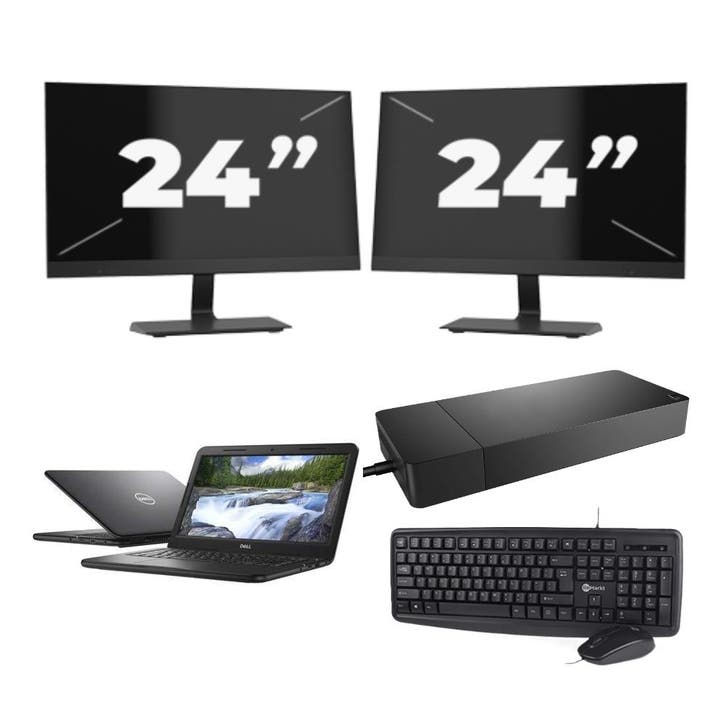 Dell Latitude 3310 -   i3-8e 8GB  - 256GB  + 2x 24 inch, Computers en Software, Windows Laptops, SSD, 13 inch, Qwerty, Refurbished