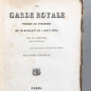 [Anonyme] - La garde royale pendant les évènements du 26