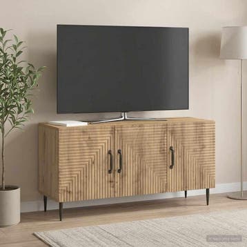 vidaXL TV-kast 99 x 34,5 x 50 cm Artisanaal eiken Bewerkt, Minder dan 50 cm, Verzenden, Nieuw, Minder dan 100 cm