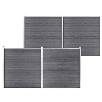vidaXL Schutting 699x186 cm HKC grijs, Verzenden, Nieuw, Kunststof, 1 tot 2 meter