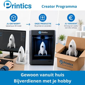 Kun jij 3D tekenen? Verdien geld met je ontwerpen! Printics, Variabele uren, Starter, Overige vormen