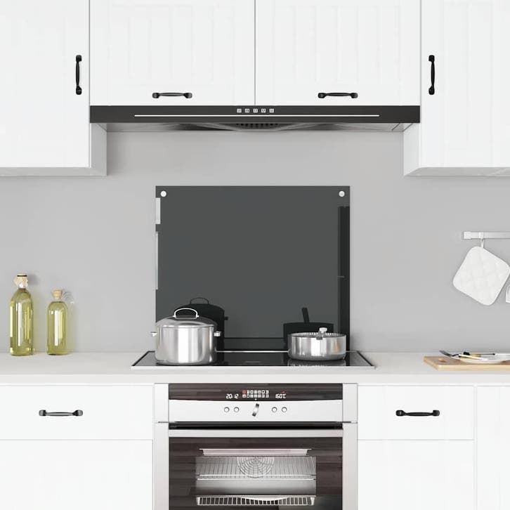 vidaXL Spatscherm keuken 70x60 cm gehard glas zwart, Huis en Inrichting, Keuken | Keukenbenodigdheden, Nieuw, Verzenden