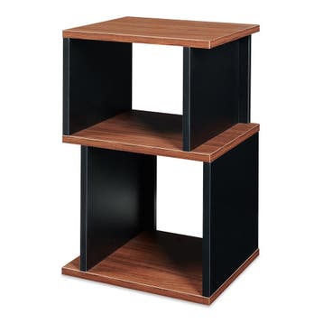 Bijzettafel Trond 50x33x29 cm zwart en walnootlkleurig [en.c, Huis en Inrichting, Tafels | Bijzettafels, Verzenden, Nieuw