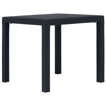 vidaXL Tuintafel 79x79x72 cm rattan-look kunststof antraciet, Verzenden, Nieuw, Kunststof