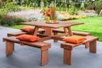 Rockwood® Picknicktafel Vierkant Hardhout 1.30m, Tuin en Terras, Picknicktafels, Ophalen of Verzenden, Nieuw, Vierkant, Hout