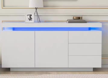 Hoogglans Dressoir 140 cm met LED-Verlichting & Lades, Verzenden, Nieuw