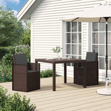 vidaXL Tuin eettafelset 3 st Bruin en antracietkleurig PP, Verzenden, Nieuw, Textileen, 3 zitplaatsen