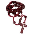 Fako Bijoux - Rozenkrans Ketting Hout - Vierkant - Rood, Sieraden, Tassen en Uiterlijk, Kettingen, Verzenden, Nieuw