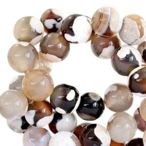 10 x edelsteen kralen rond 8mm agaat Nature colours beige..., Ophalen of Verzenden, Nieuw, Kraal