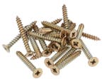20 stuks Houtschroeven pozidrive 3.7X30 mm PVD gepolijst, Verzenden, Nieuw