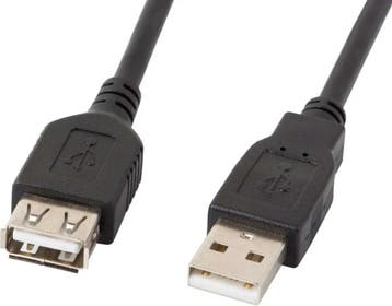 LANBERG VERLENGER USB 2.0 AM-AF 1.8M (ZWART) CA-USBE-10CC..., Verzenden