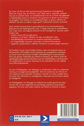 Professioneel schrijven / Praktijkgidsen voor manager en, Verzenden, Zo goed als nieuw, E. Grubben