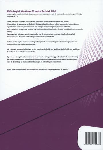 20/20 Werkboek A2 English sector techniek n3-4 9789006815375, Verzenden, Gelezen, Aysun Yilmaz