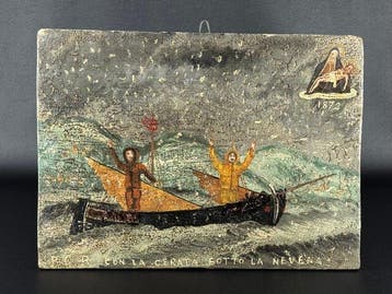 Votiefgeschenk - Hout - 1940-1950 - Schipbreuk, Antiek en Kunst