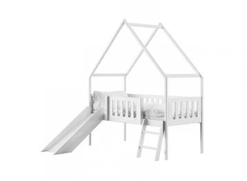 Halfhoogslaper met Glijbaan Abe 80 x 180 Wit, Verzenden, Nieuw, Hoogslaper