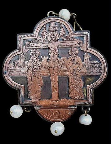 Reliekhouder - Koper, Glas, Messing - 1900-2000