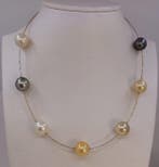 Halsketting - 18 karaat Witgoud, Geel goud, Roségoud,, Sieraden, Tassen en Uiterlijk, Kettingen, Nieuw