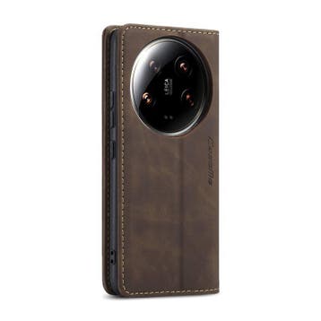 CaseMe book case leer - Xiaomi 14 Ultra - bruin, Verzenden, Nieuw