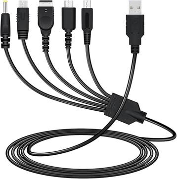 5-in-1 USB Oplaadkabel / Accukabel voor Nintendo DS Lite, 3D, Verzenden, Nieuw