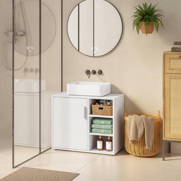 Wastafelonderkast Kulaik 51x60x32 cm wit [en.casa], Verzenden, Nieuw