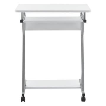 Computertafel bureau op wielen pc tafel 60x40x75 cm wit, Verzenden, Nieuw