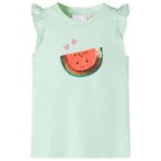vidaXL Kindershirt met ruches aan de mouwen 92 zachtgroen, Verzenden, Nieuw