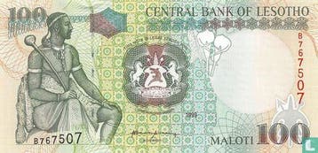 Lesotho 100 Maloti 1999 - 1999, Postzegels en Munten, Verzenden, Overige landen, Los biljet