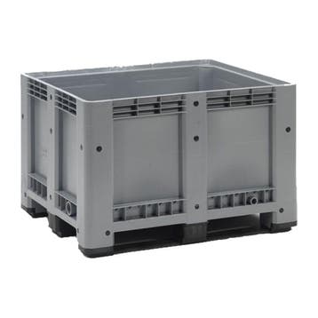 Kunststof Palletbox Grijs 1200x1000x760 mm 3 sleden - 610, Doe-het-zelf en Verbouw, Hout en Planken, Verzenden, Nieuw
