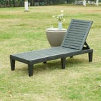 Ligbed Ateleta 172x58x73,5 cm zwart gestructureerd casa.pro, Tuin en Terras, Tuinsets en Loungesets, Verzenden, Nieuw