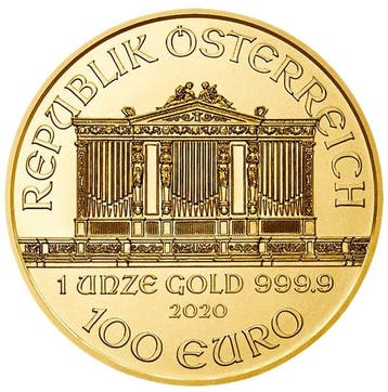 Oostenrijk. 100 Euro 2020 - Wiener Philharmoniker - 1 oz