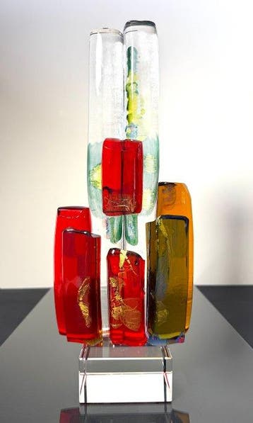 Maxence Parot - Vaas - Sculptuur in unieke kleuren en goud,