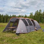 vidaXL Tunneltent Grijs en Oranje 675 x 392 x 210 cm, Caravans en Kamperen, Tenten, Verzenden, Nieuw, Tot en met 2