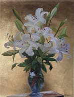 Le Van H (1972) - Les fleurs de Lys 80 60 cm.