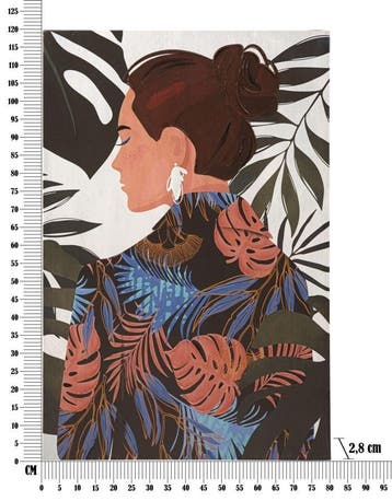 WANDBEDRUKKING/SCHILDERIJ LADY JUNGLE -B- CM 80X2,8X120, Ophalen of Verzenden, Nieuw