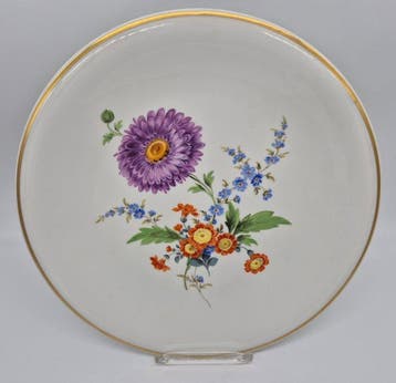 Meissen - Bunte Blume - Bord - Porselein - grote taartplaat