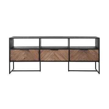 *WOONWINKEL* DTP Home Criss Cross Tv-meubel Zwart Visgraat 1, Verzenden, Nieuw